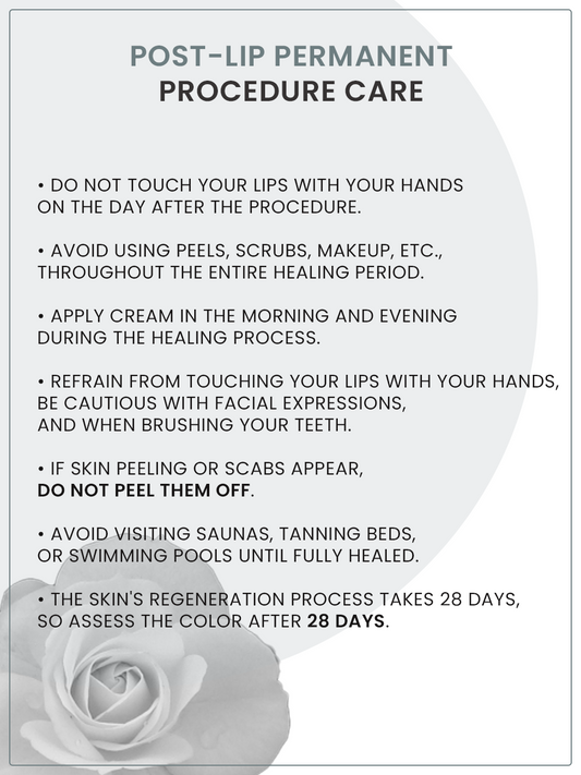 Post-Lip Permanent Procedure Care