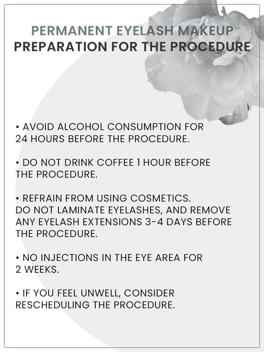 Permanent Eyelash Makeup Preparation for the Procedure